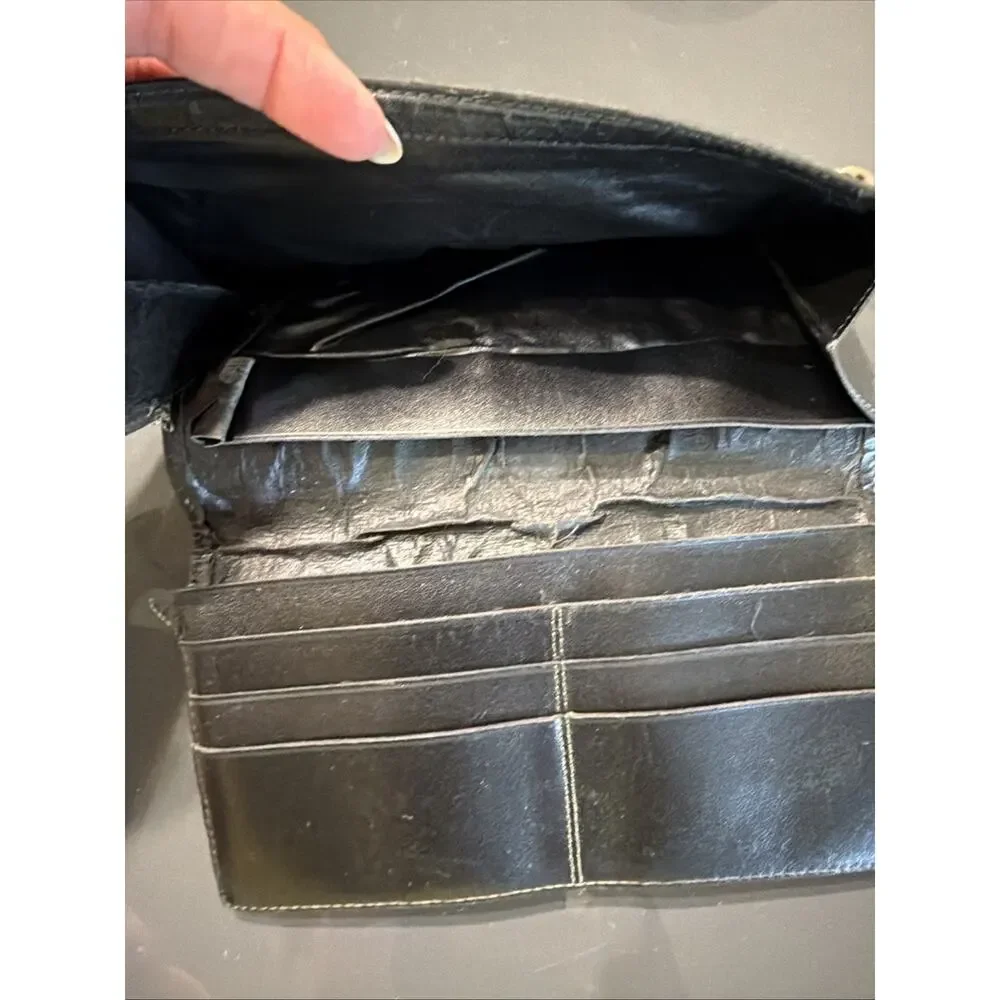 Fendi Women Vintage Logo Monogram Wallet Needs Repair